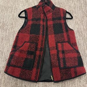 Red and Black Plaid Vest